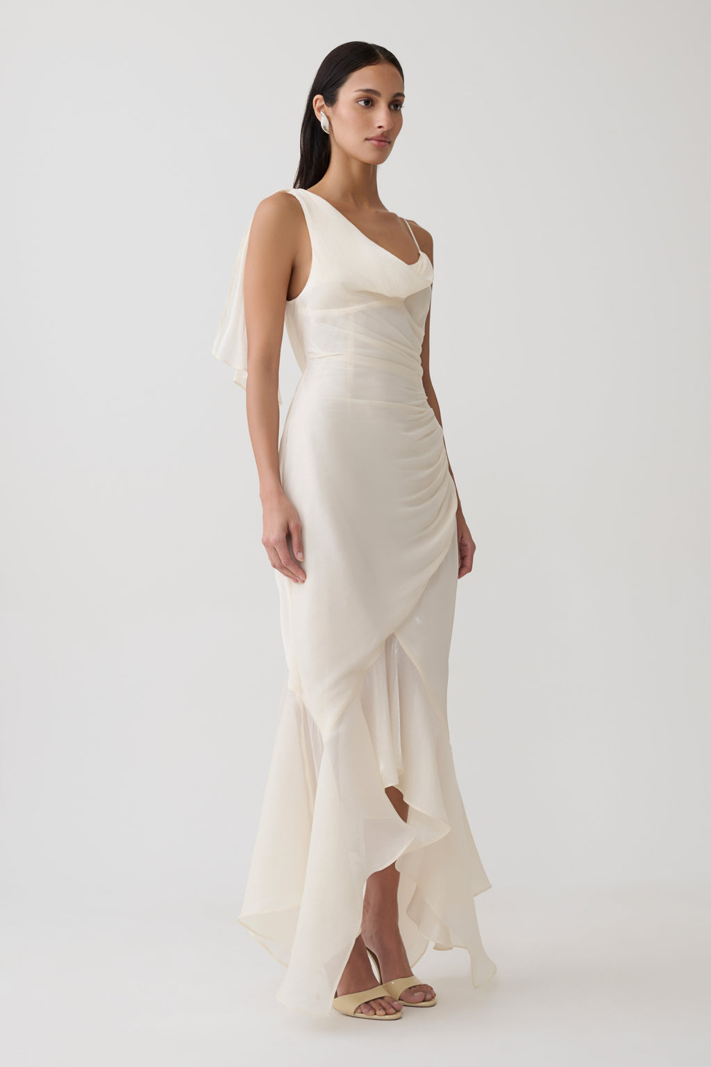 Edith Draped Maxi Dress - Ivory