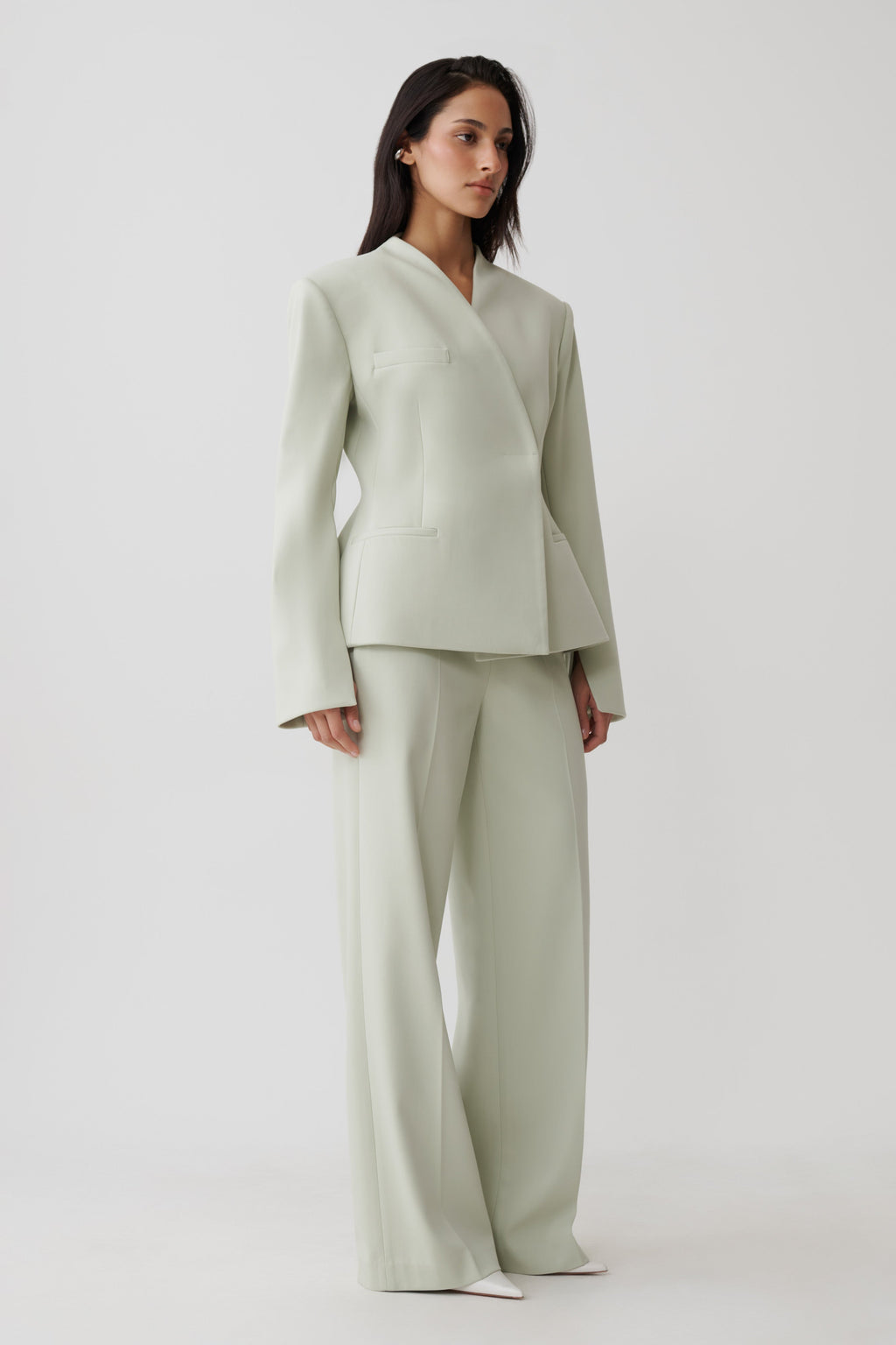 Katherine Suiting Straight Leg Pants - Sage