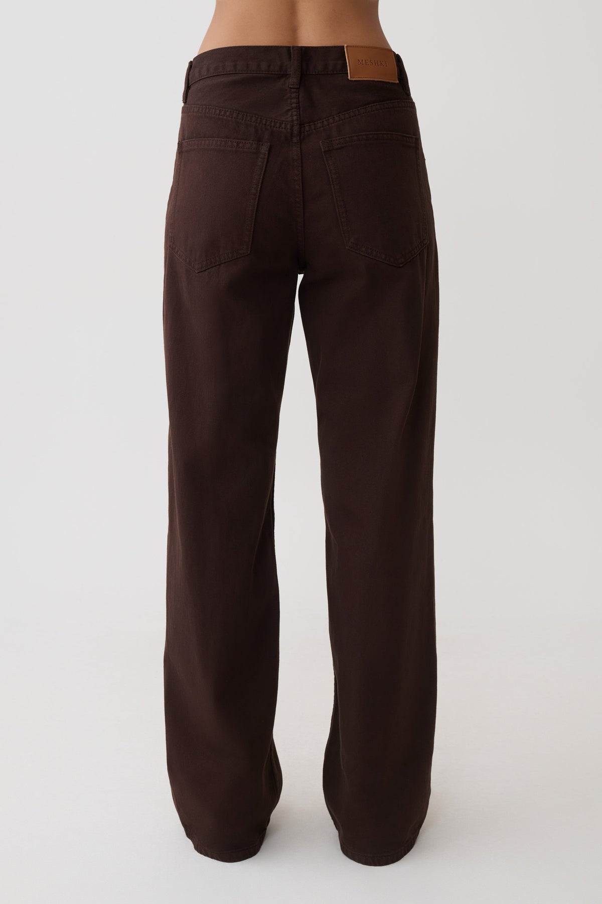 Mannon Mid Rise Denim Jeans - Chocolate