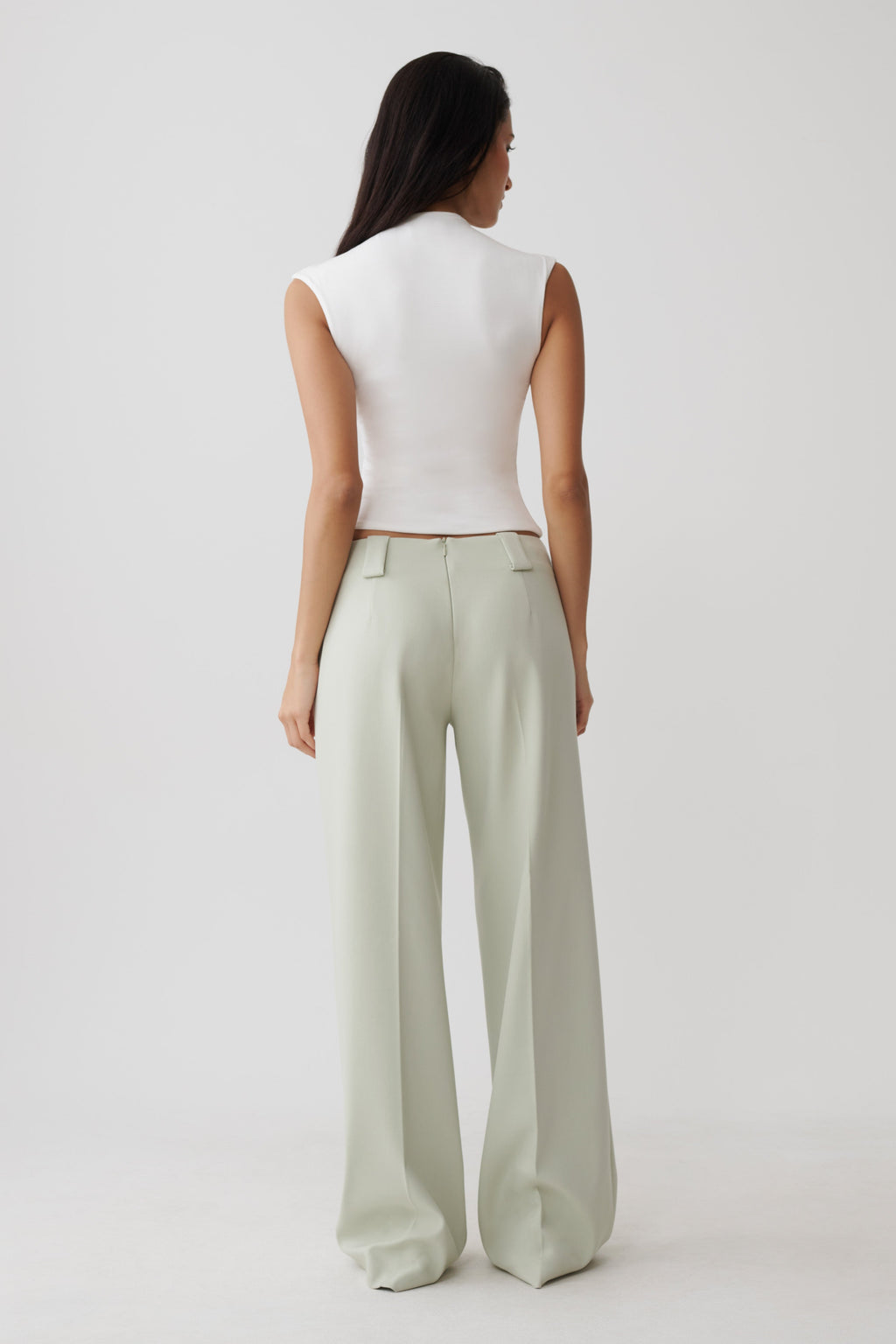 Katherine Suiting Straight Leg Pants - Sage