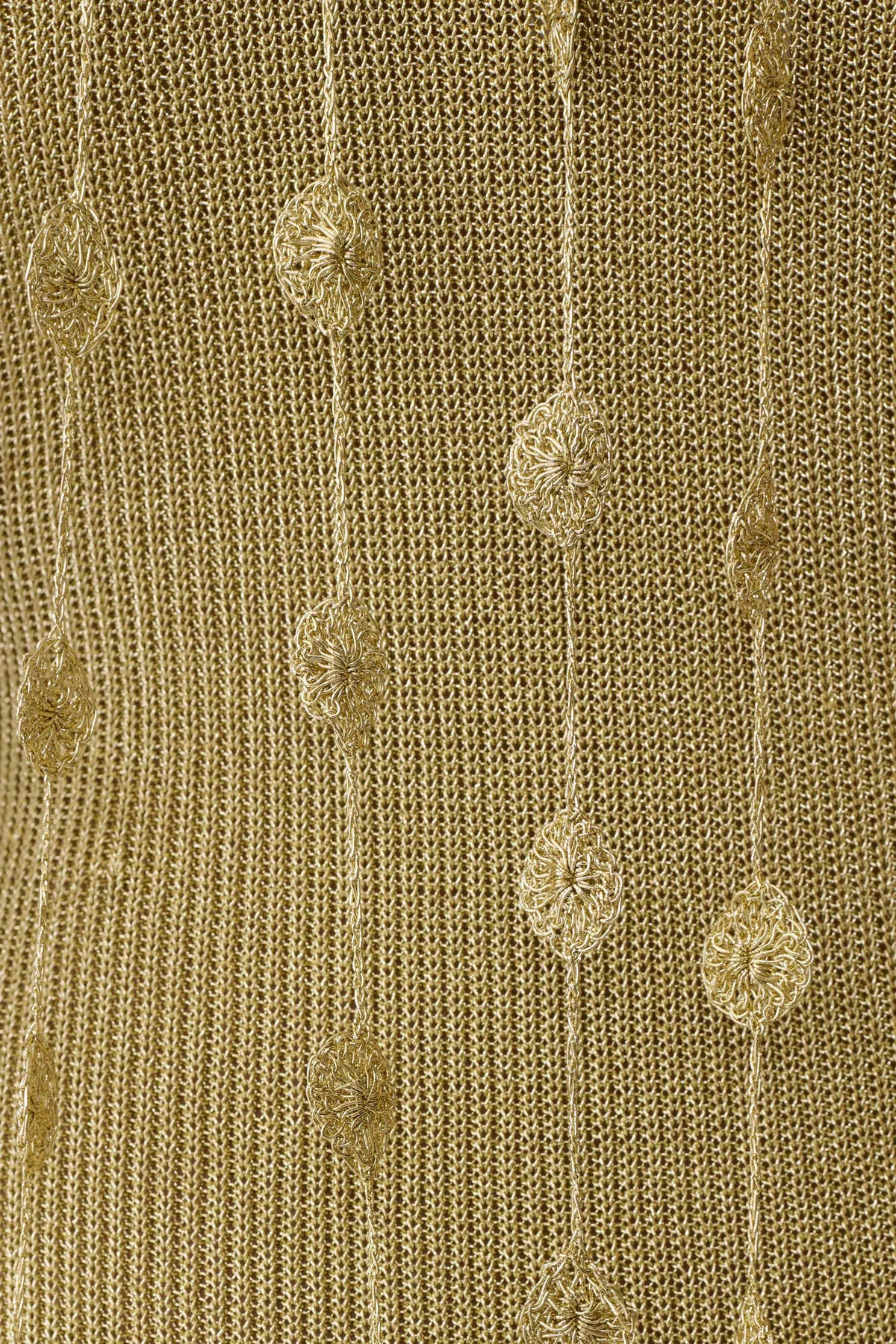 Shami Lurex Maxi Dress With Flowers - Gold