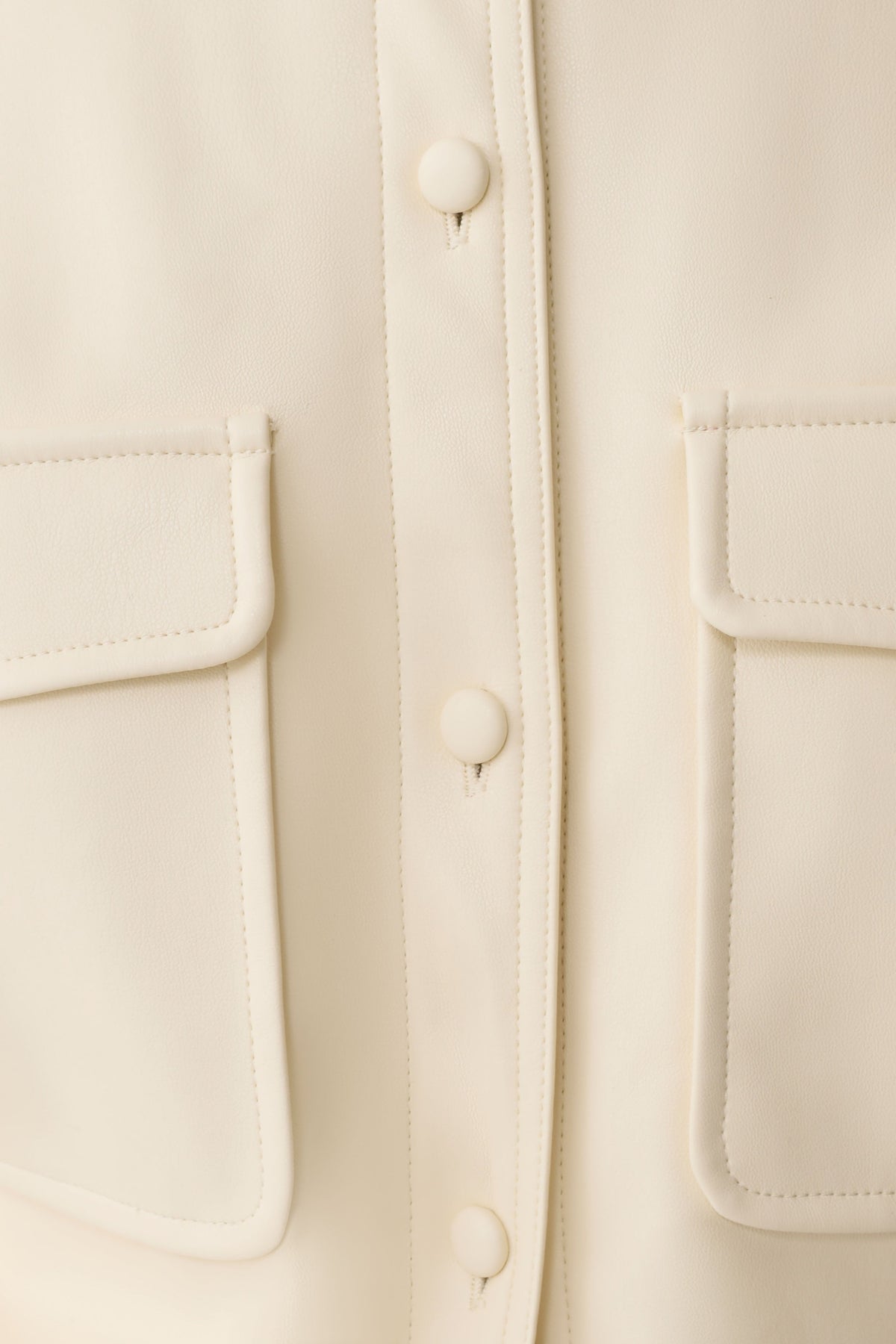 Winslet Faux Leather Shirt - Bone