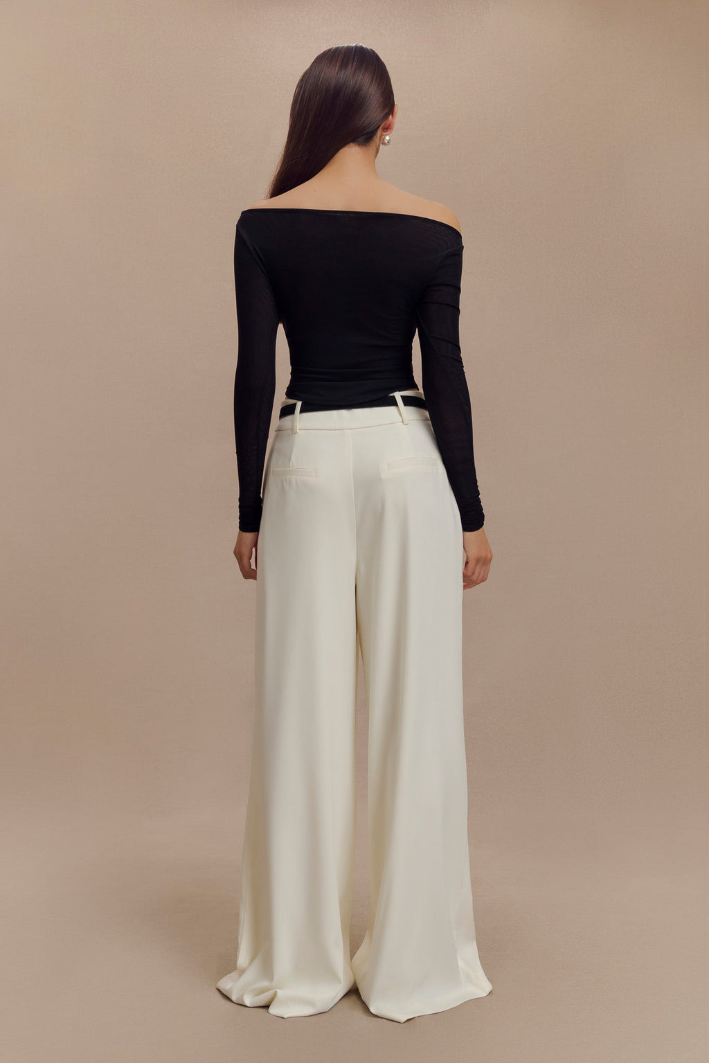 Colette Boat Neck Mesh Top - Black