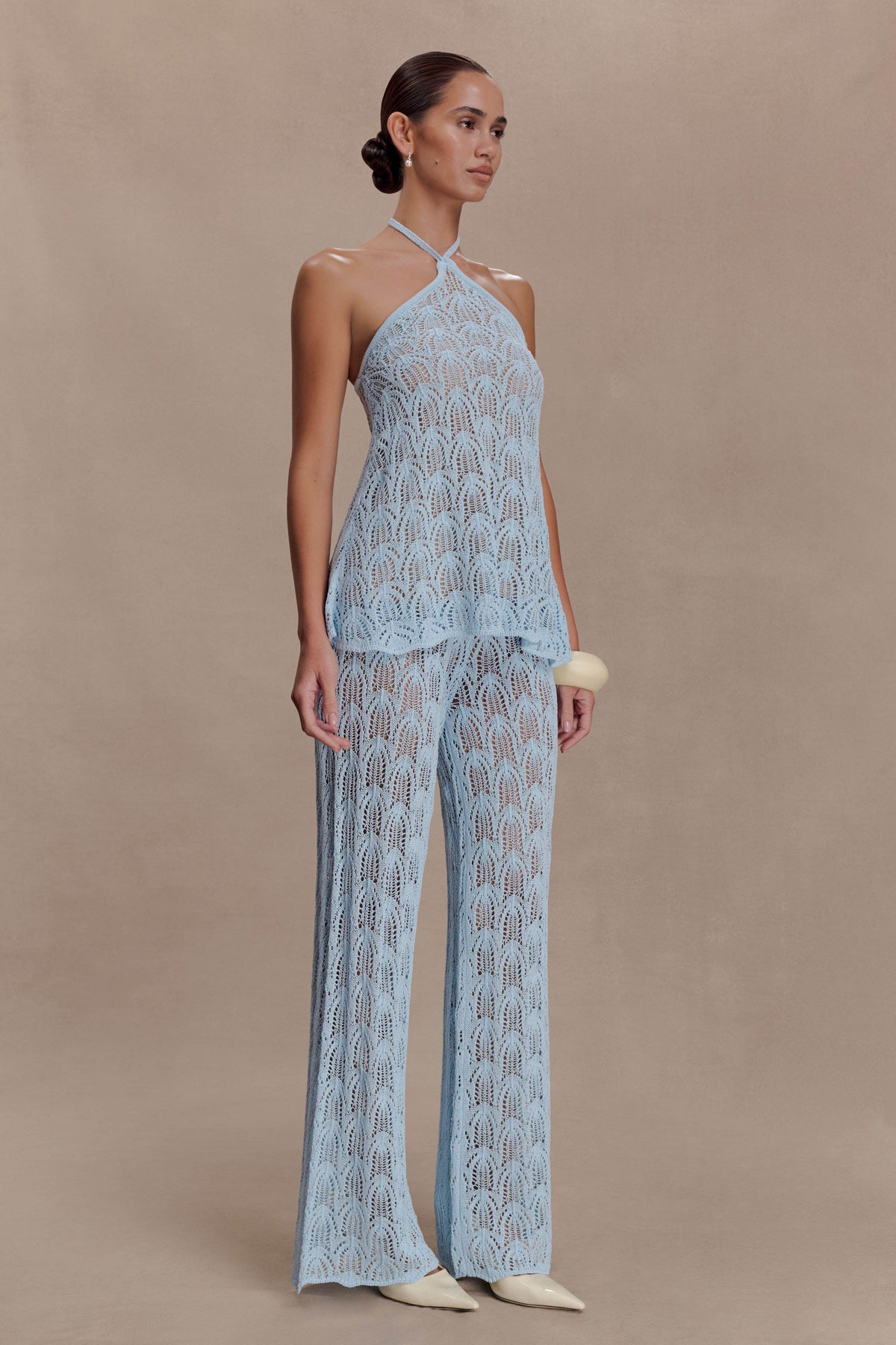 Glinda Crochet Pants - Light Blue