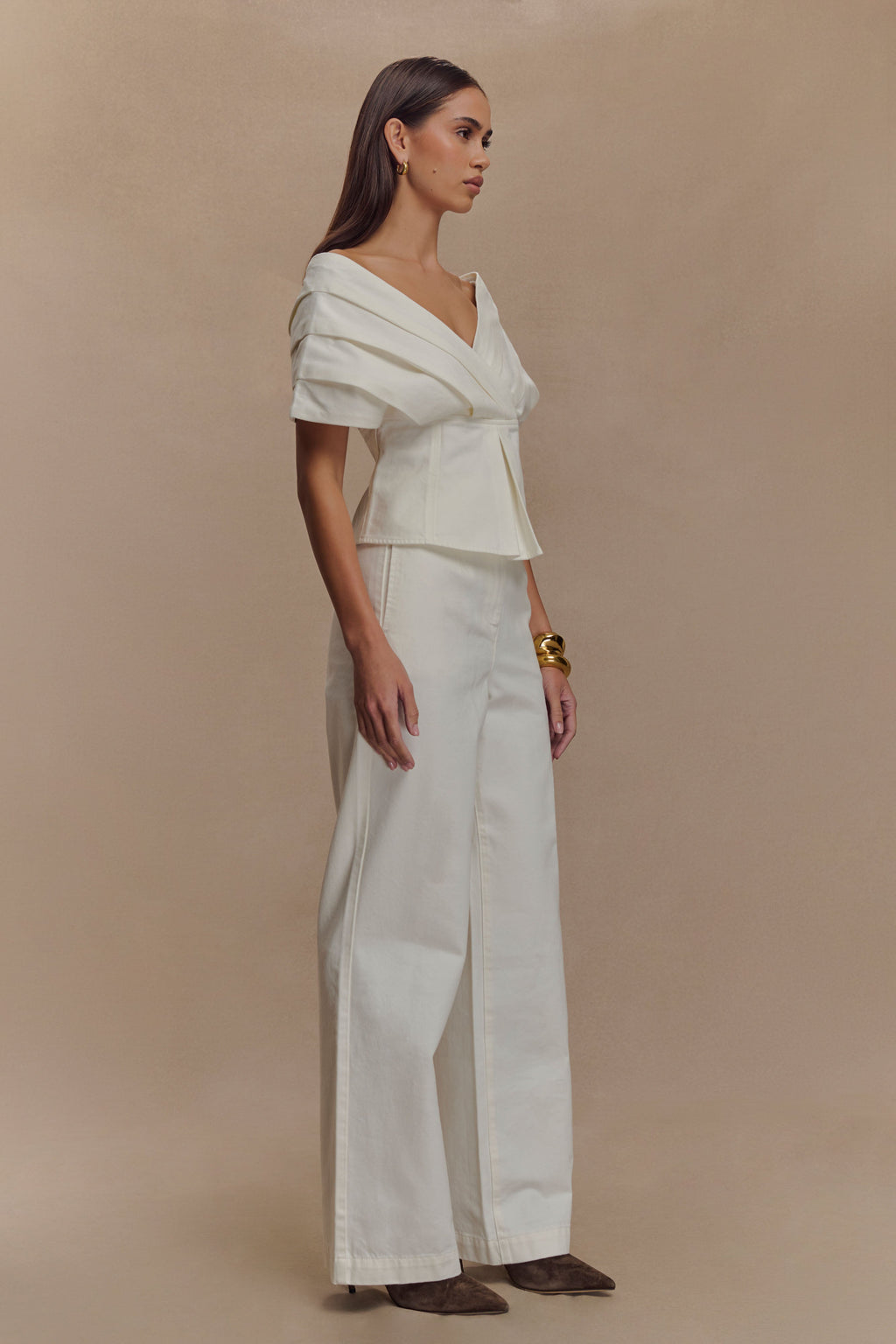 Rayne Wide Leg Denim Jeans - White