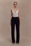 Maude Crepe Straight Leg Pants - Black