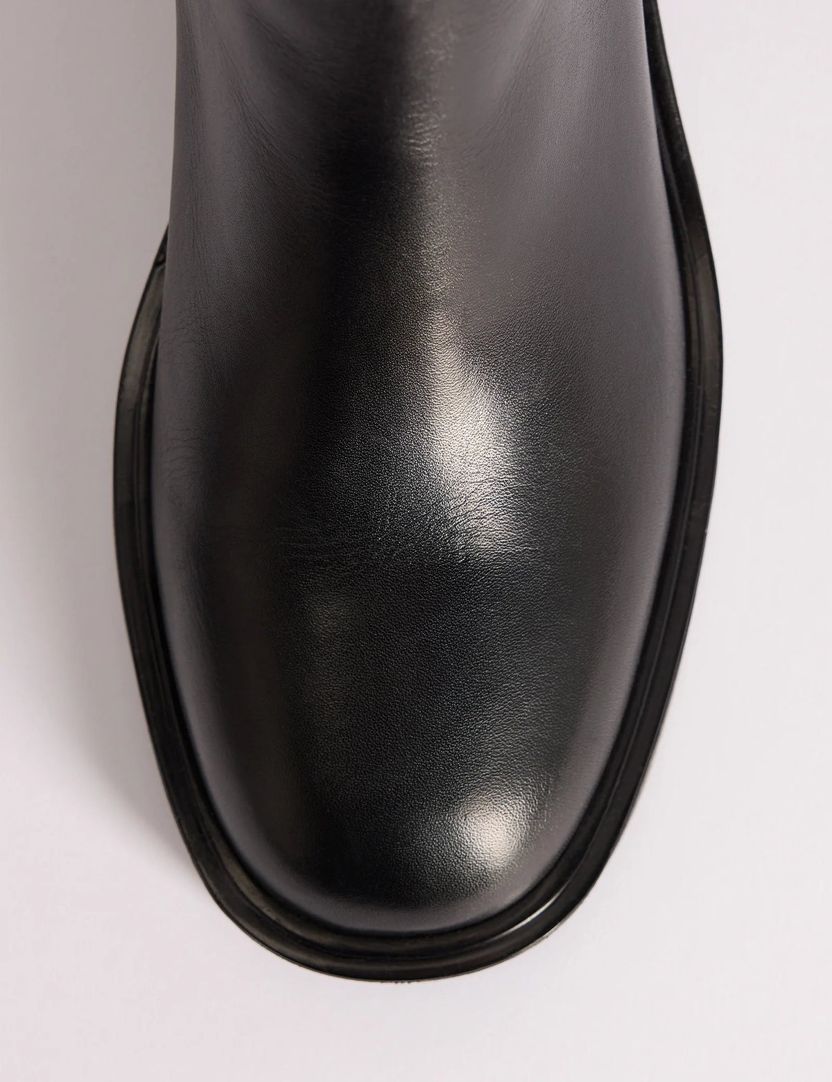 Black Leather Knee High Boots
