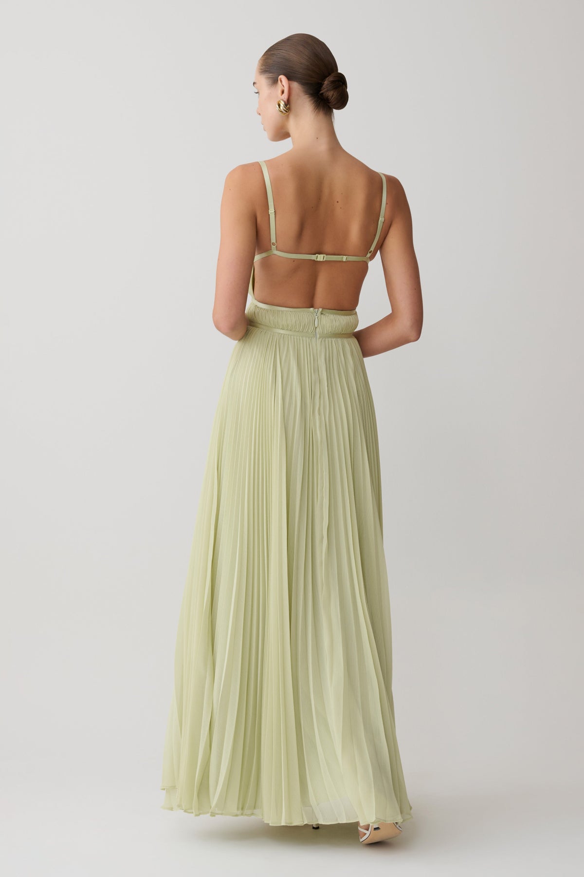 Clarisse Pleated Maxi Dress - Sage