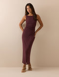 Burgundy Jersey Margot Midi Dress
