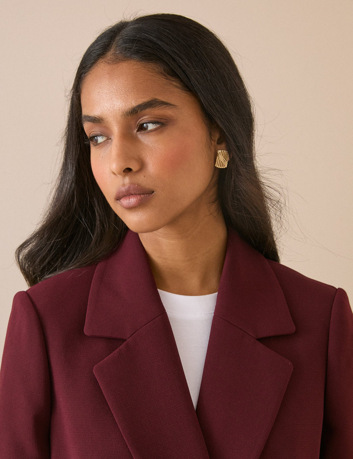 Burgundy Double Breasted Alicia Blazer
