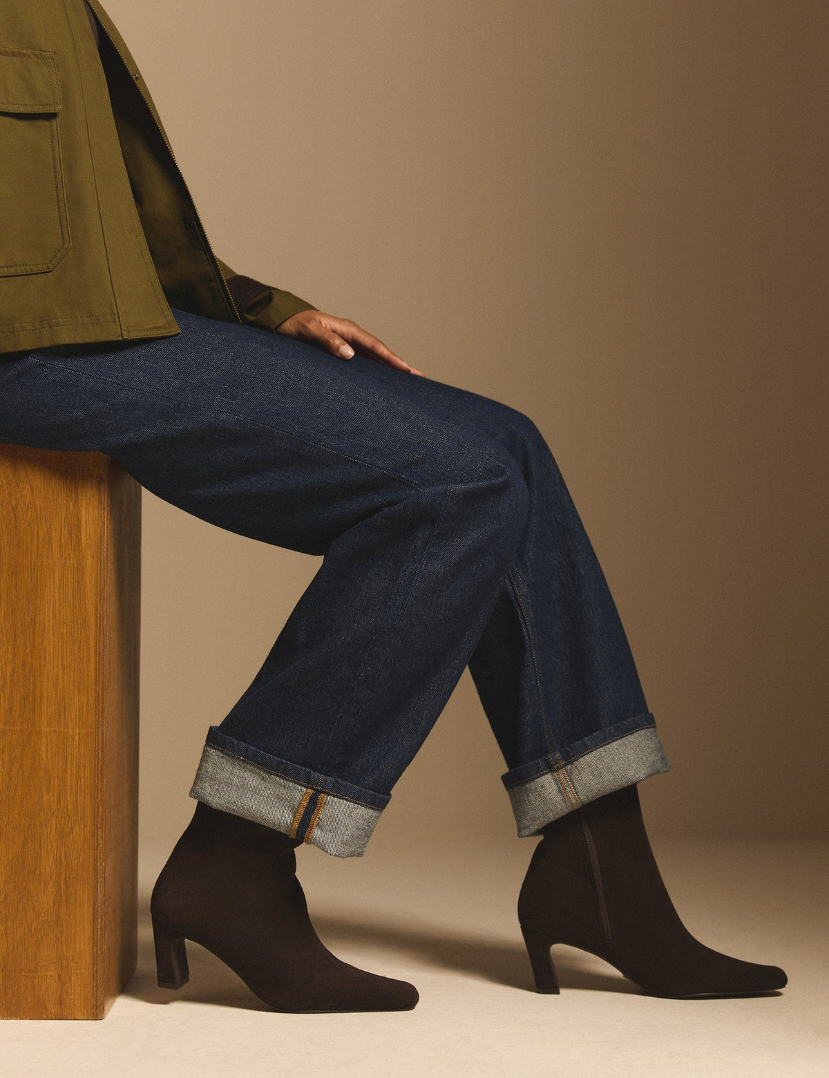 Chocolate Brown Suede Ottilie Ankle Boots