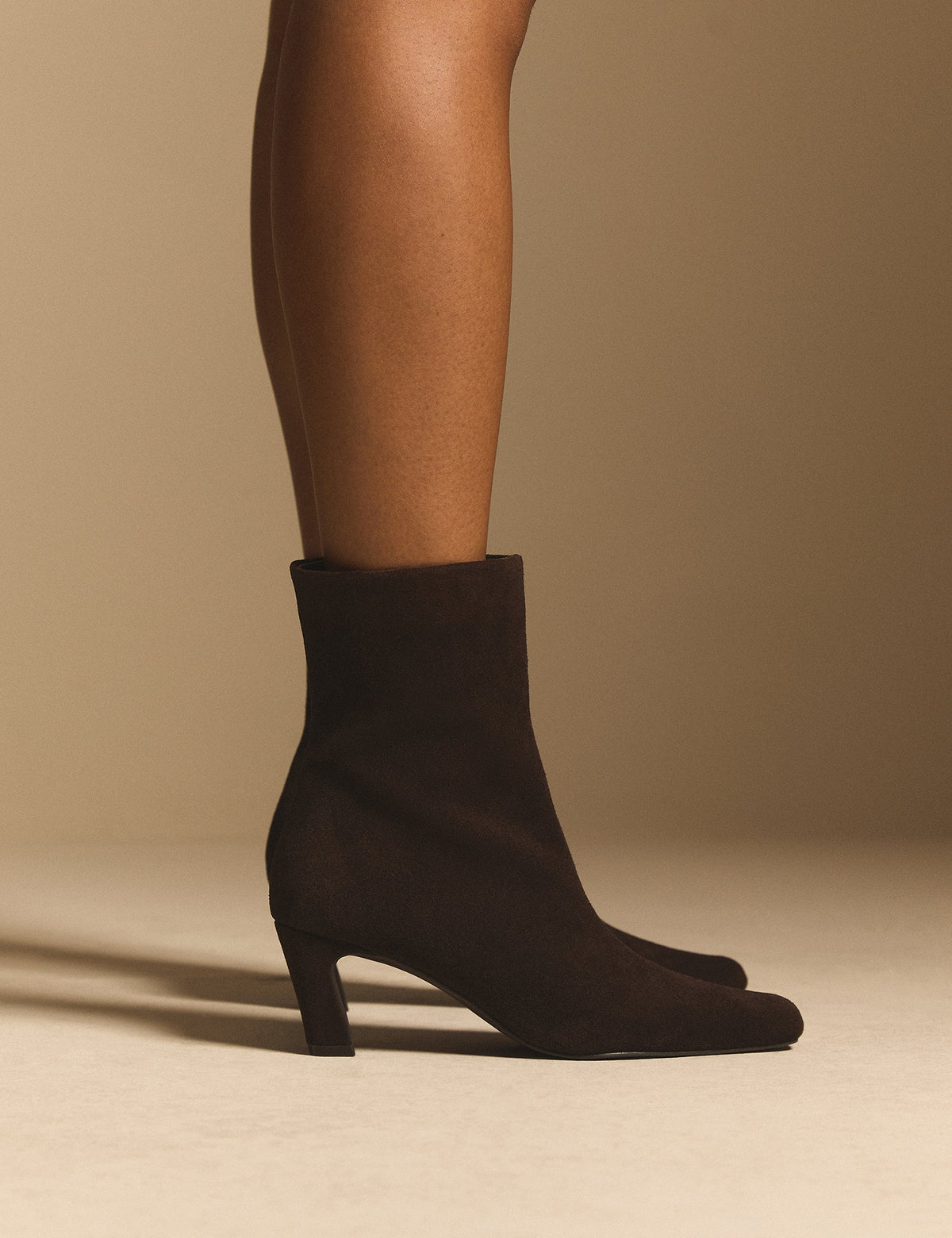 Chocolate Brown Suede Ottilie Ankle Boots
