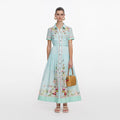 Mint Floral Organza Midi Dress