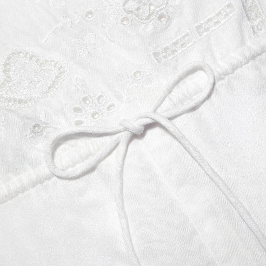 White Embroidered Playsuit