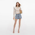 White Crochet Broderie Lace Top