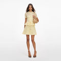 Yellow Floral Crochet Mini Dress