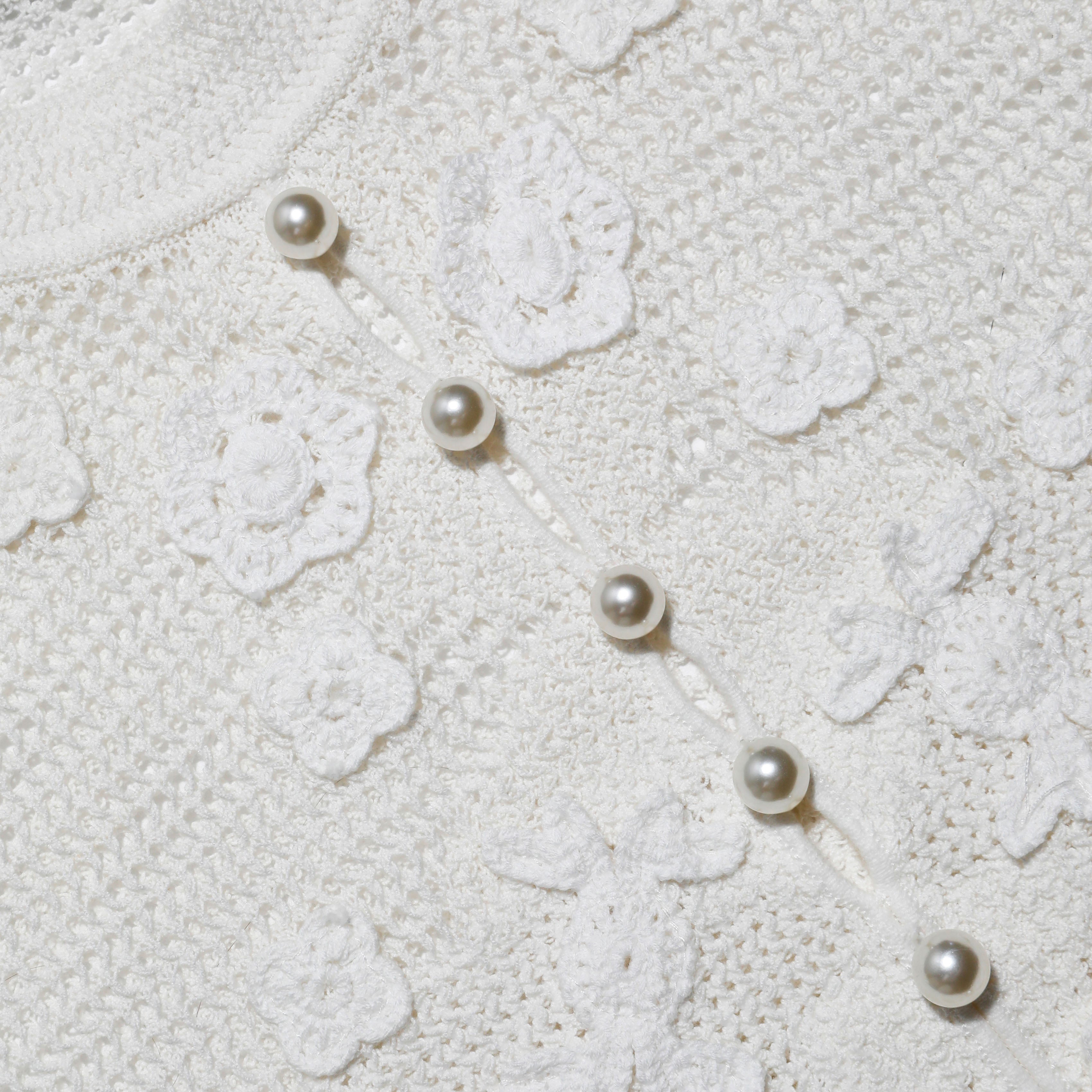 White Floral Crochet Top