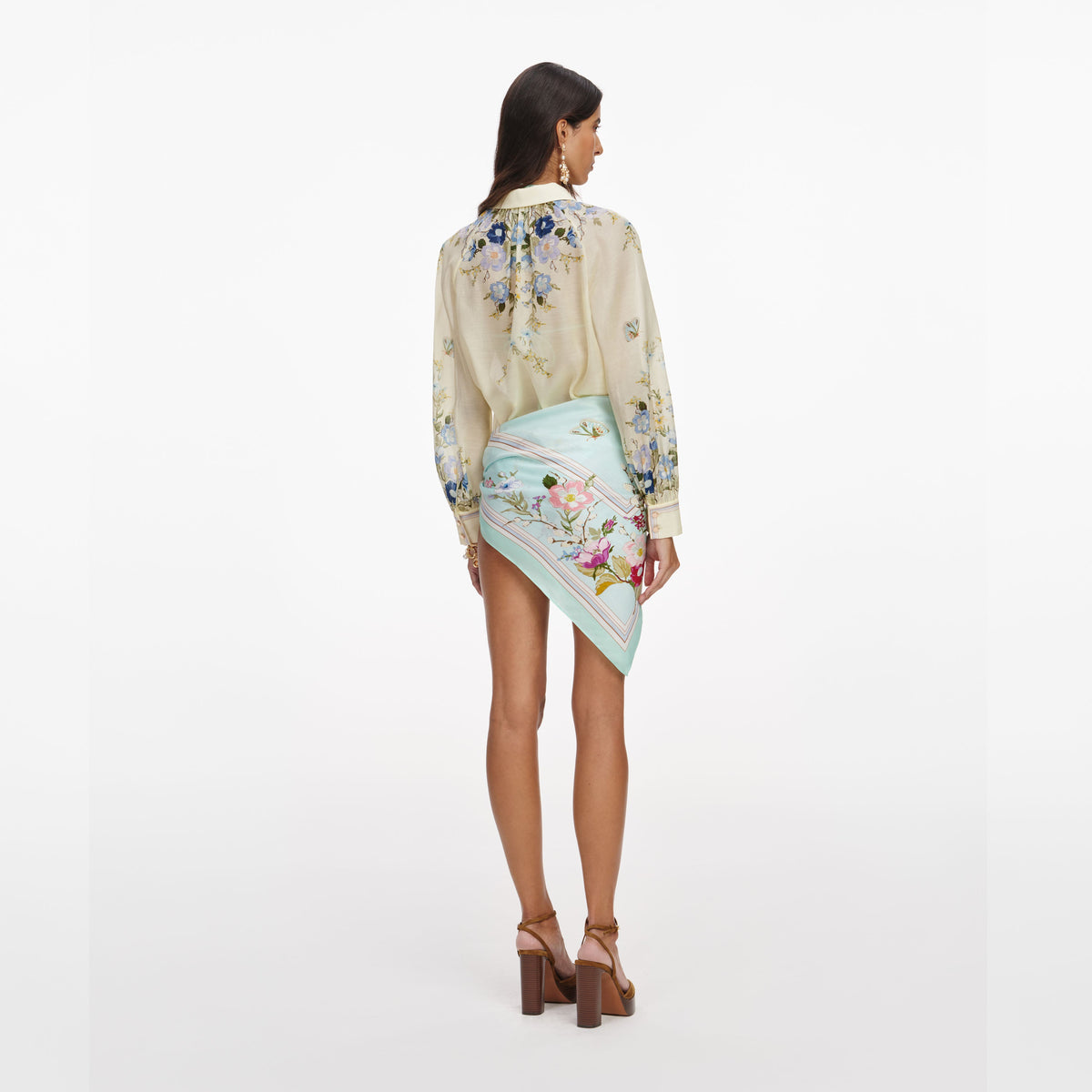 Yellow Floral Organza Blouse
