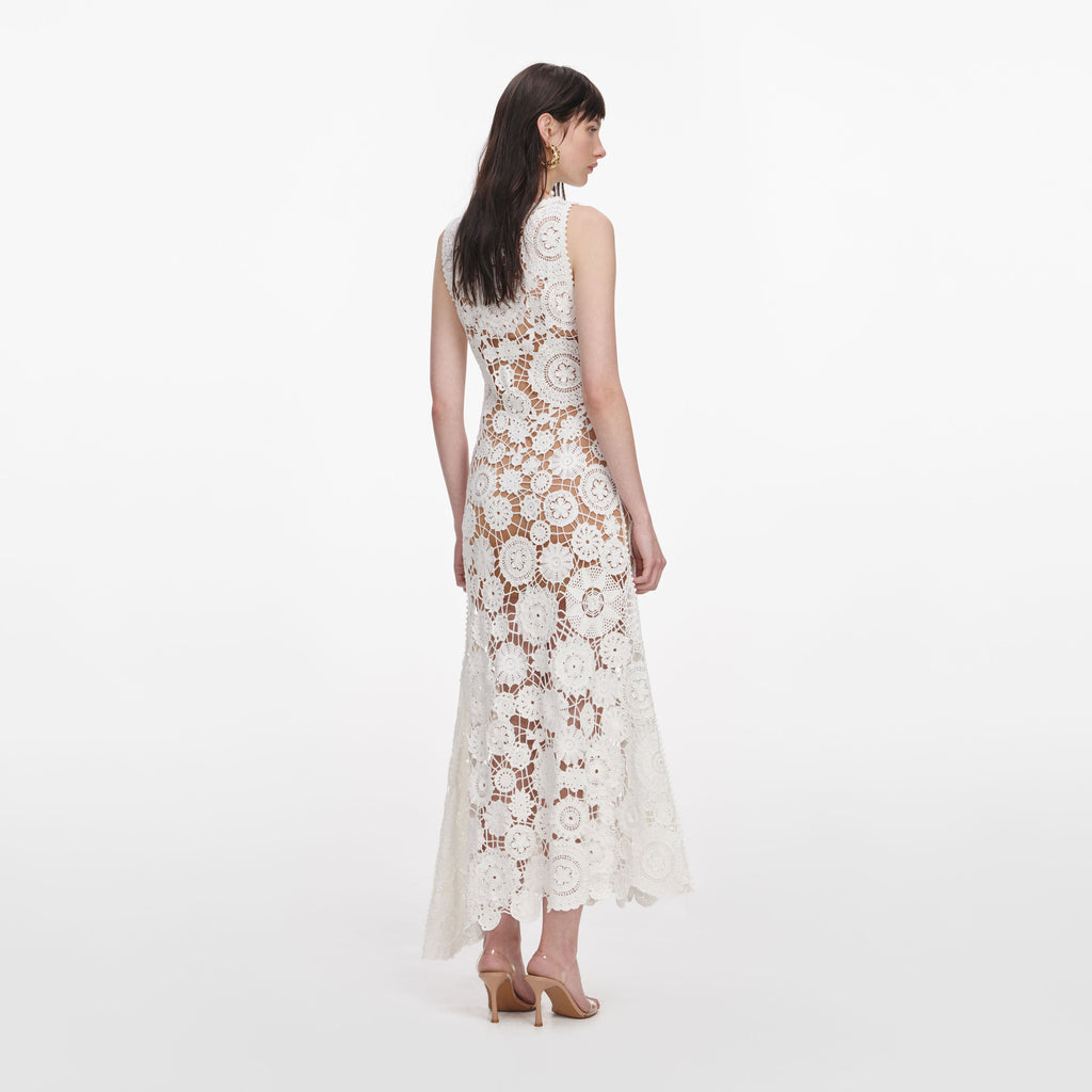 White Crochet Maxi Dress