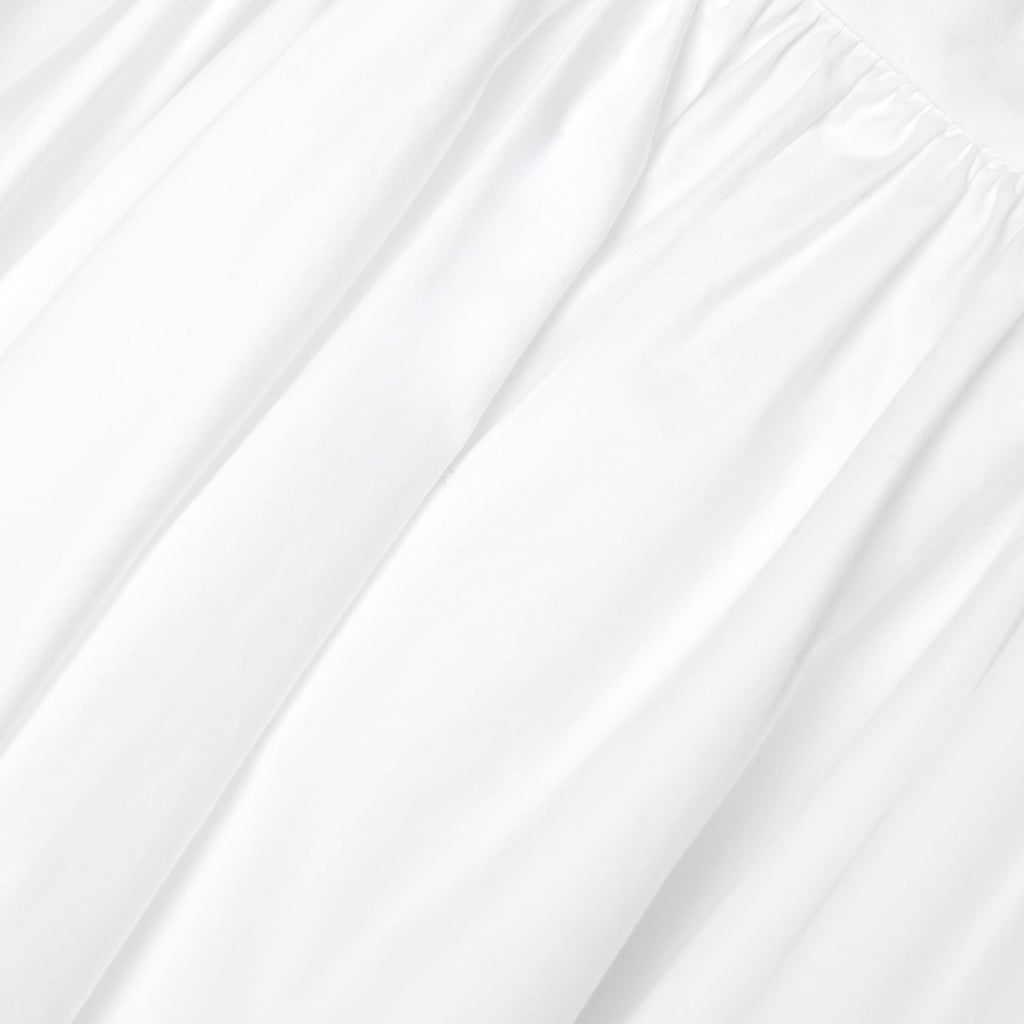 White Cotton Poplin Midi Skirt
