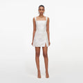White Sequin Lace Mini Dress