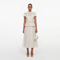 Cream Lace Boucle Midi Dress