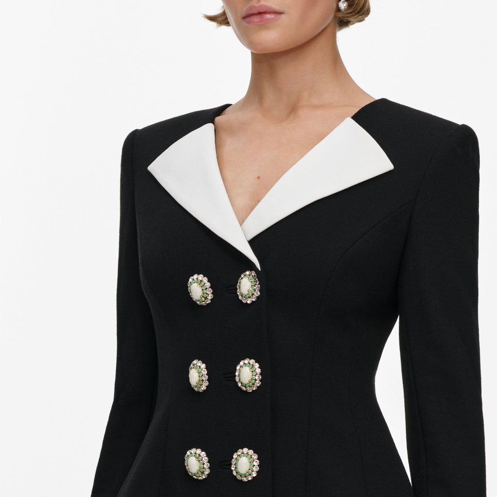 Black Tailored Wool Crepe Jumpsuit