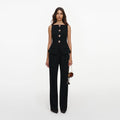 Black Wool Crepe Jumpsuit