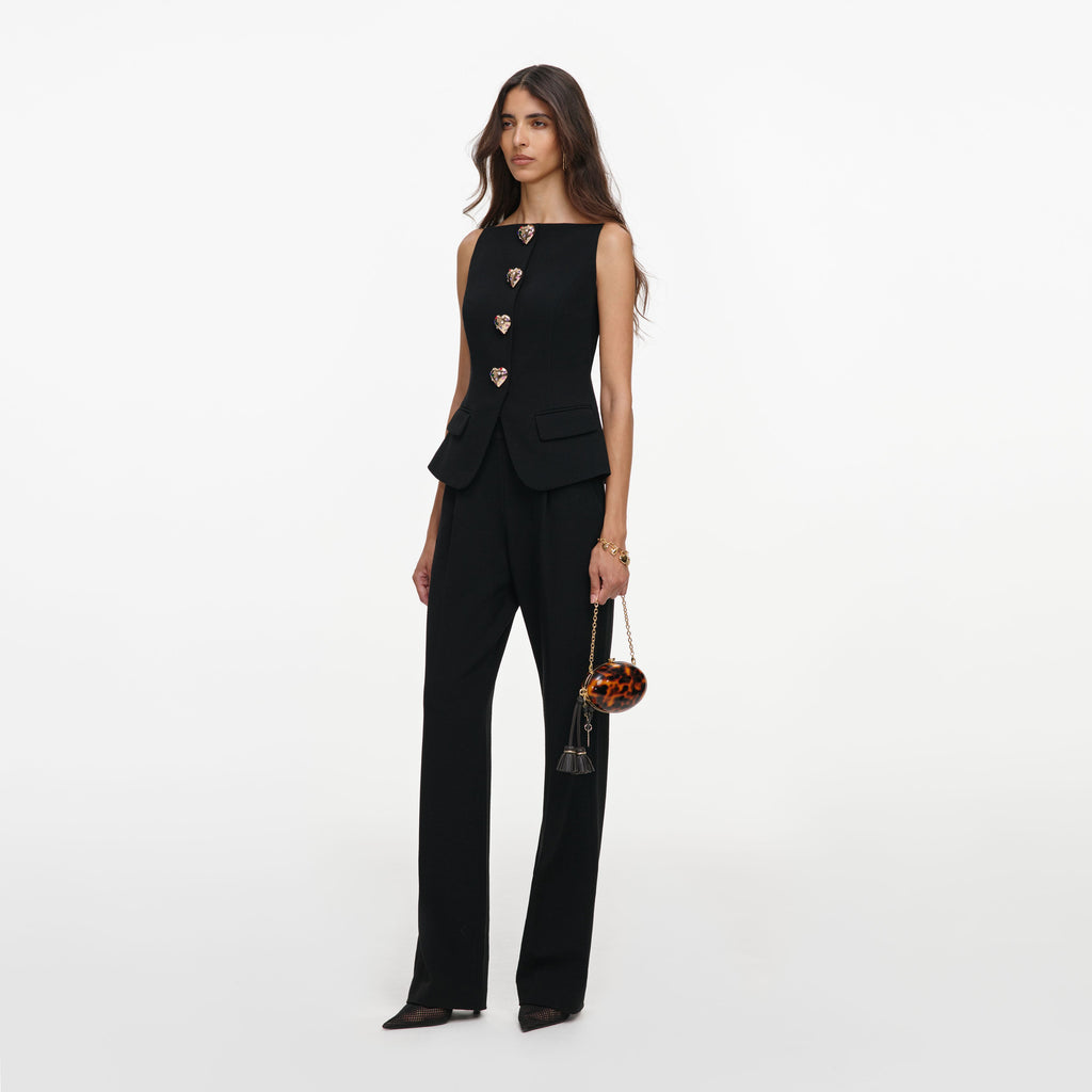 Black Wool Crepe Jumpsuit