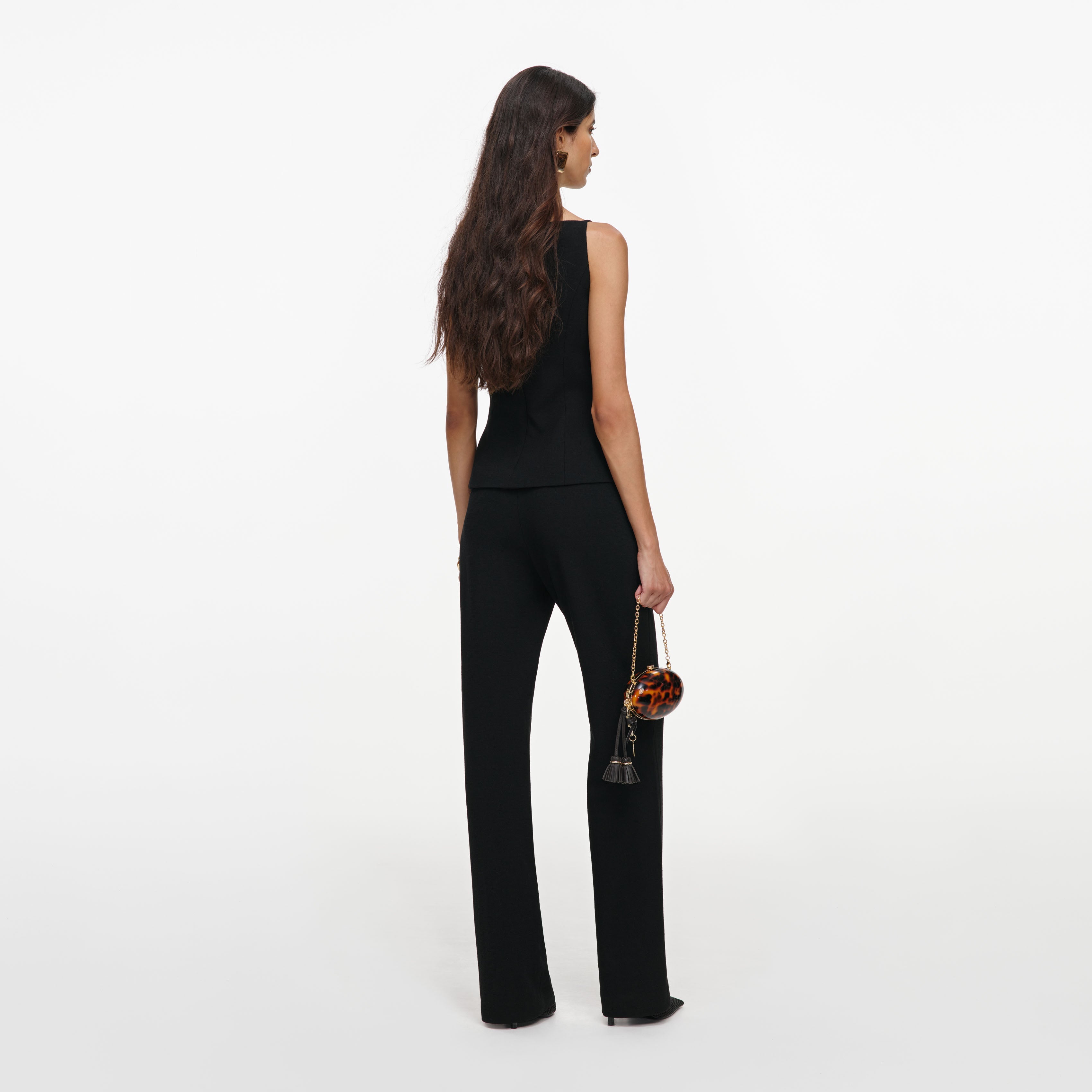 Black Wool Crepe Jumpsuit