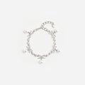 Crystal Bow Pearl Charm Bracelet