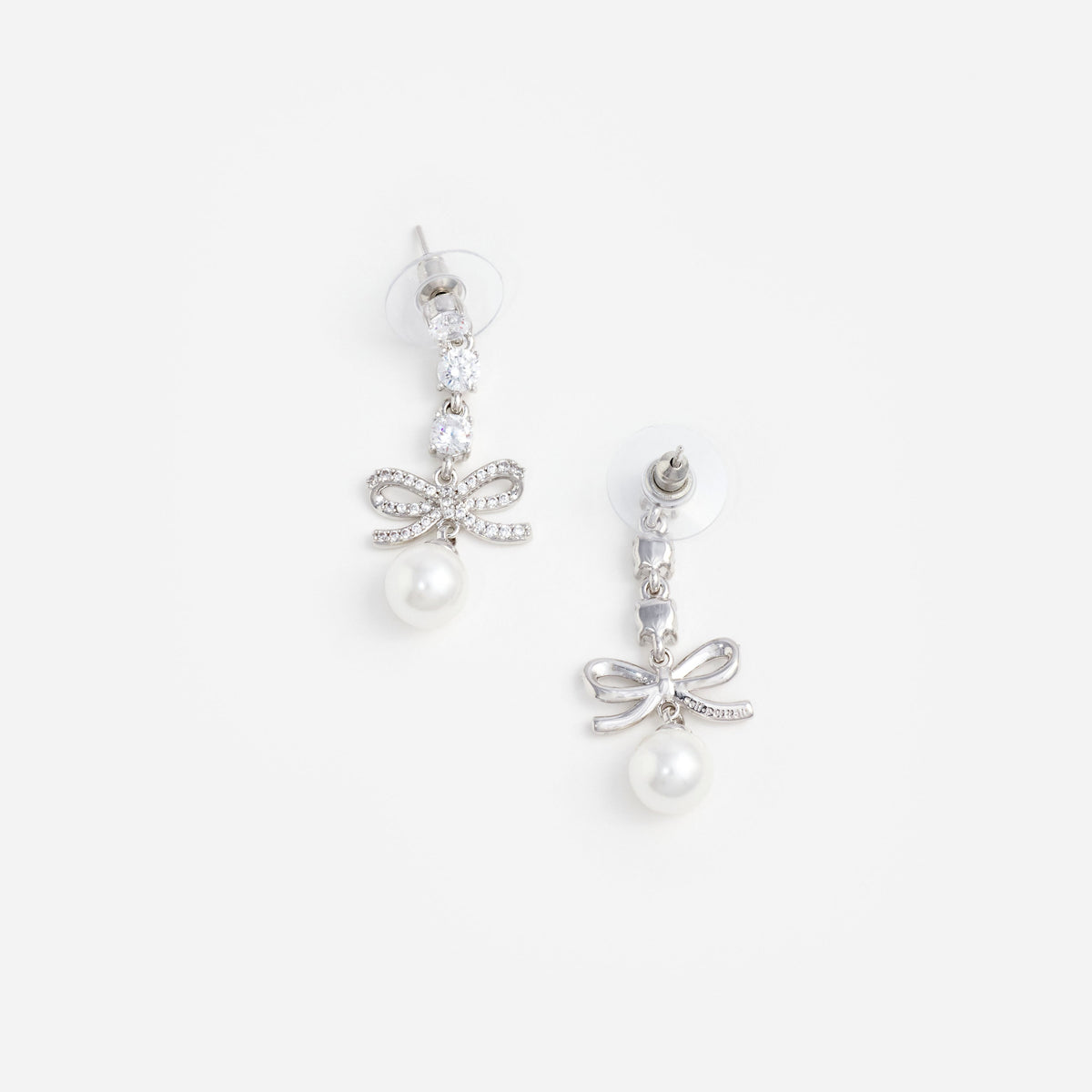 Bow Crystal Charm Earring