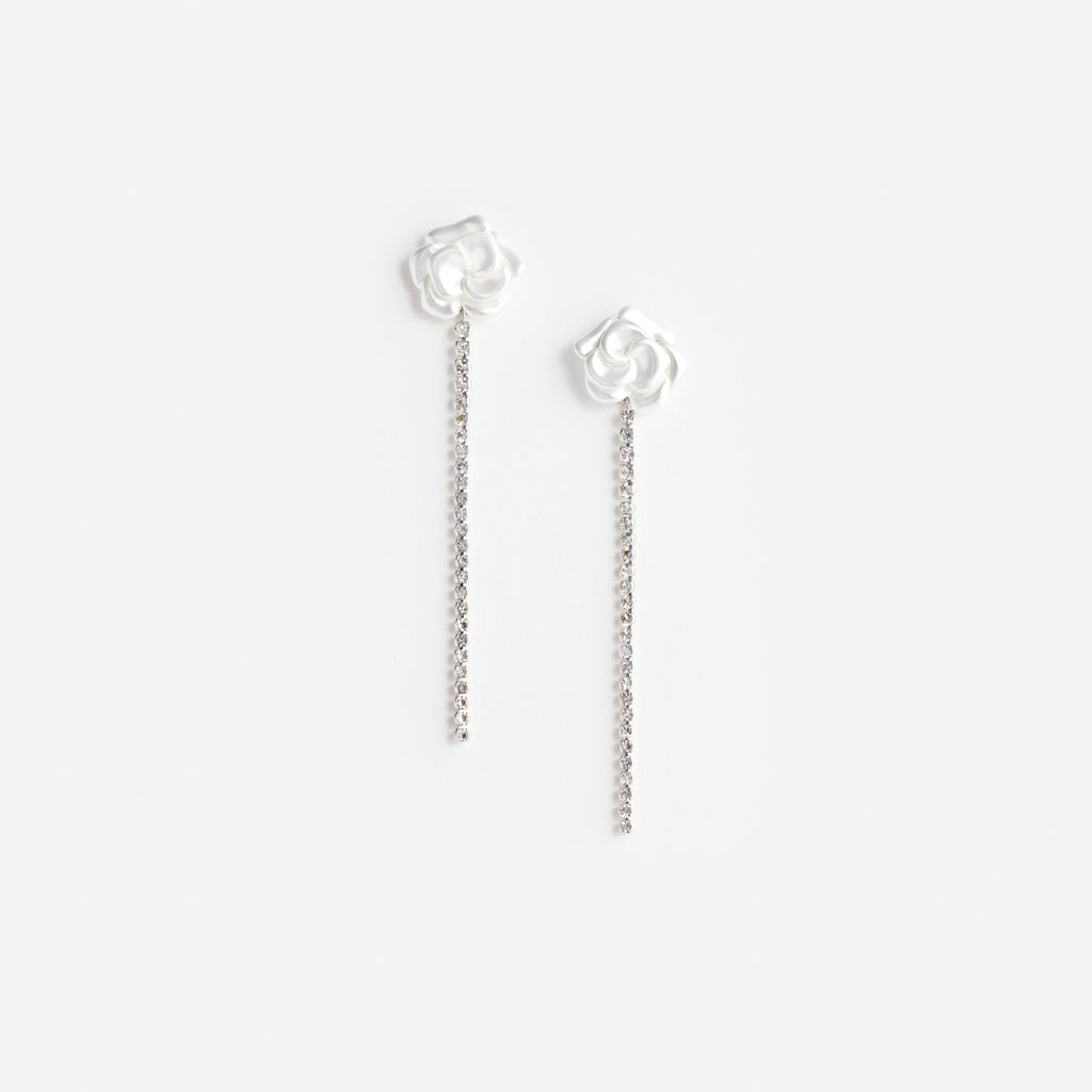 Pearl Flower Crystal Droplet Earring