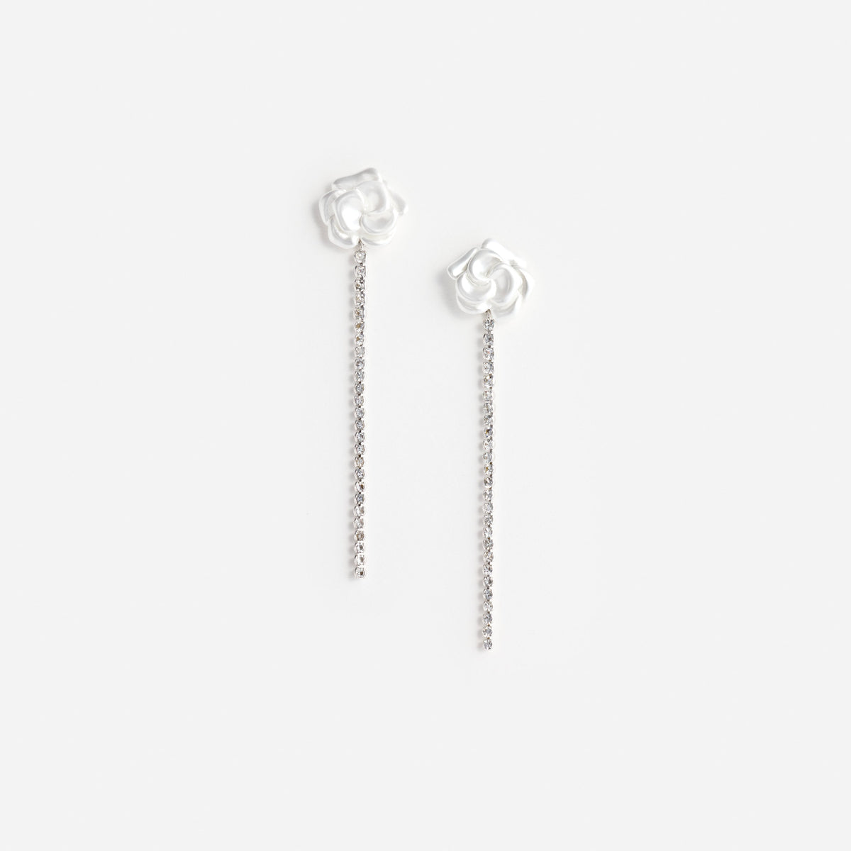 Pearl Flower Crystal Droplet Earring