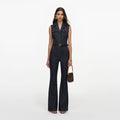 Indigo Belted Denim Jumpsuit