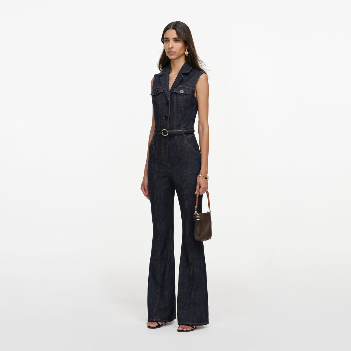 Indigo Belted Denim Jumpsuit