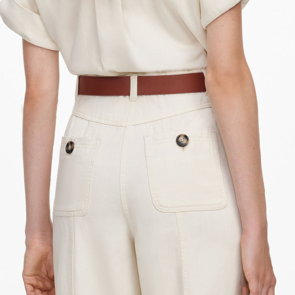 Cream Denim Jumpsuit