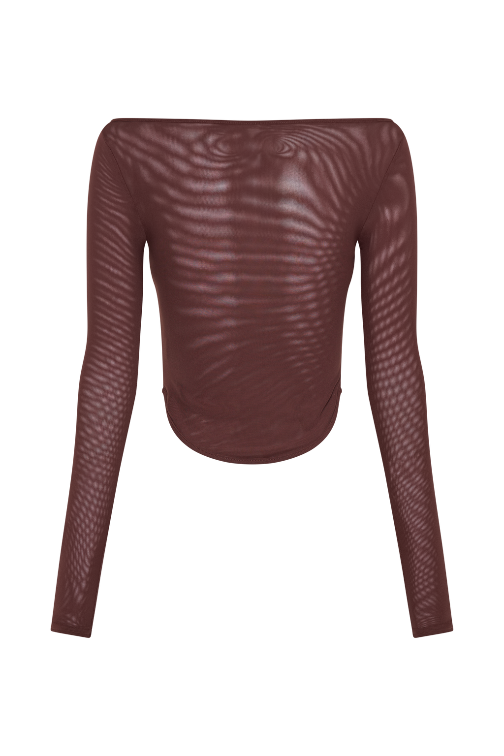 Colette Boat Neck Mesh Top - Mahogany