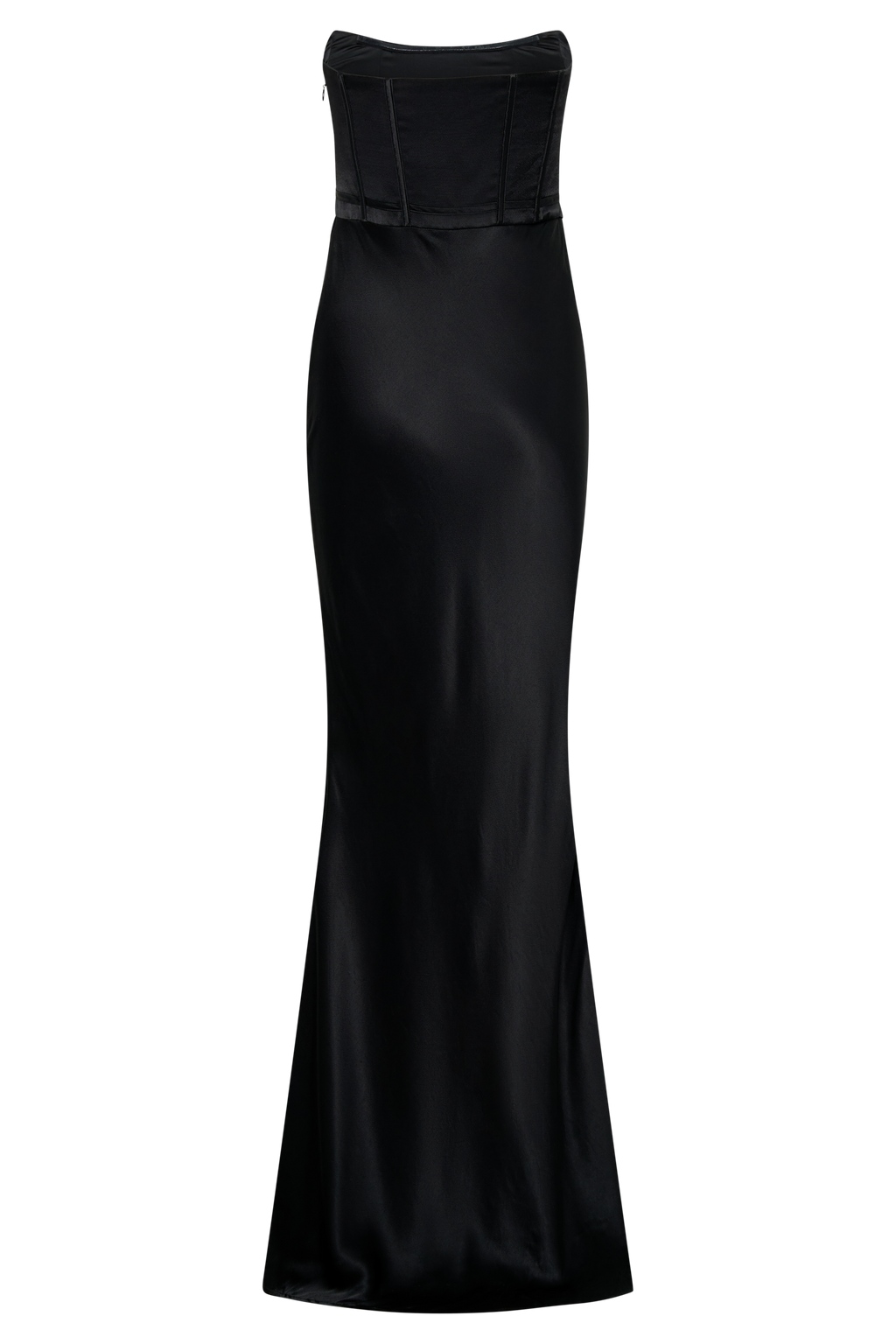 Harlow Satin Strapless Maxi Dress - Black
