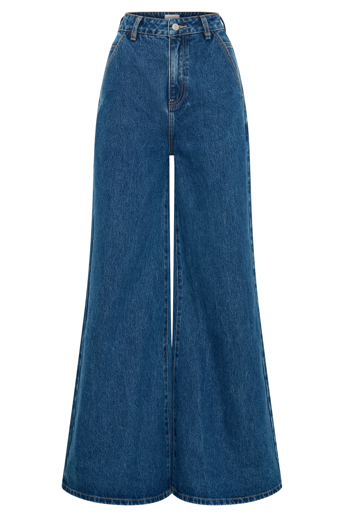 Jen Wide Leg Flare Denim Jeans - Dark Blue