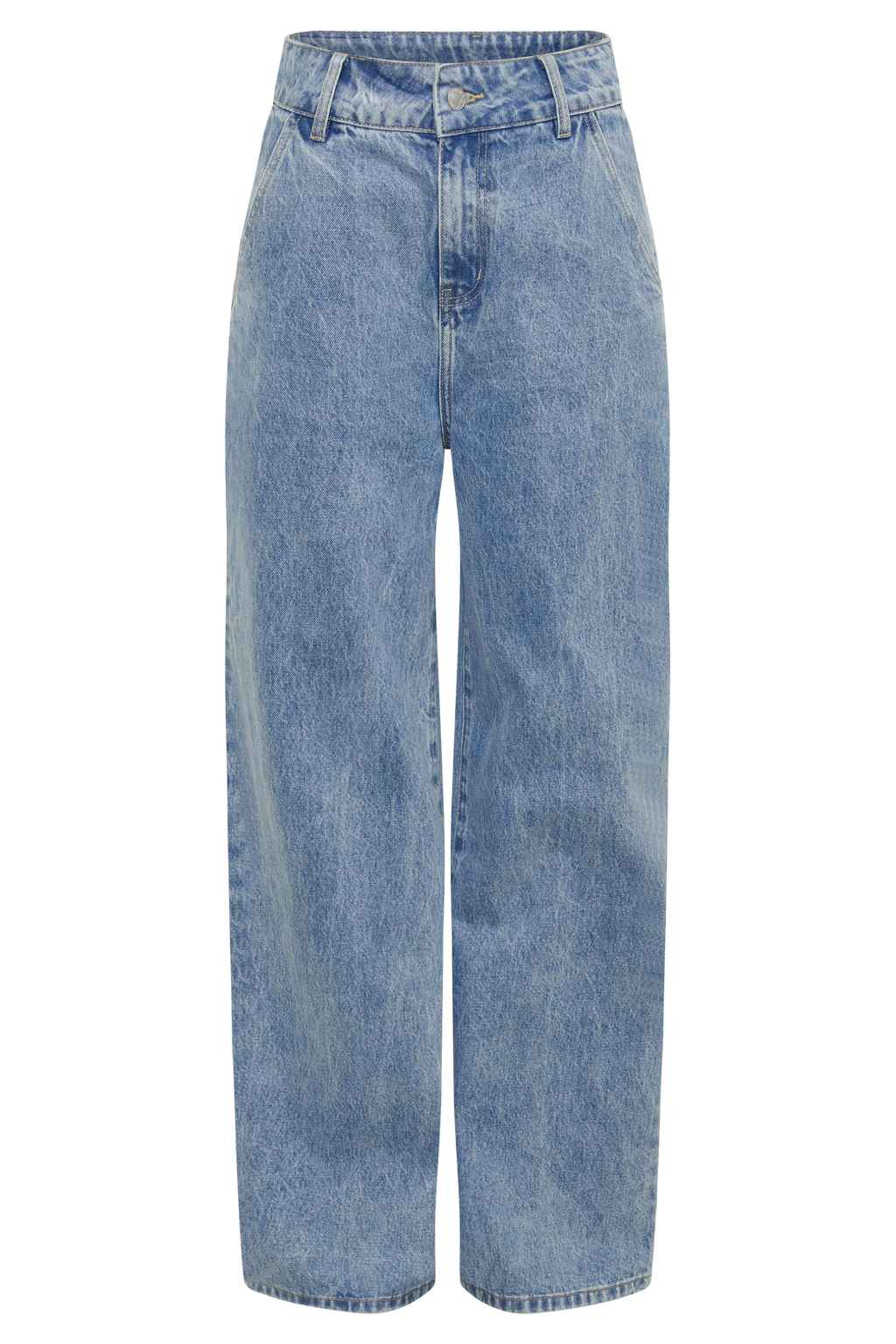 Roxy Wide Leg High Waist Denim Jeans - Mid Blue
