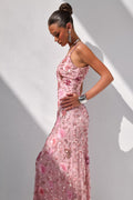 Gemini | Pink Embellished Strappy Maxi Dress