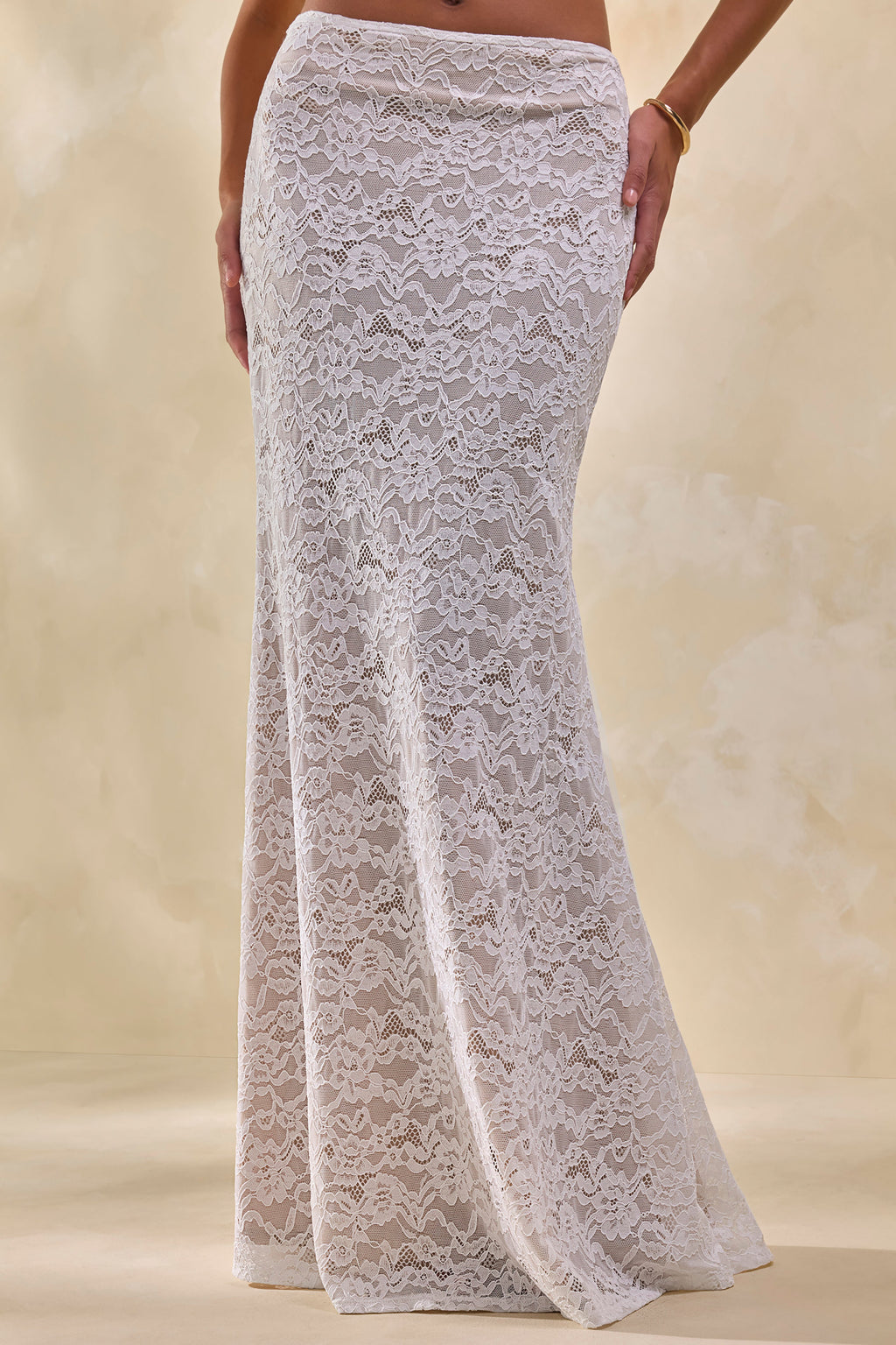 Lunisse | White Lace Maxi Skirt