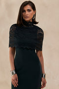 Caliro | Black Lace High-Neck Short Cape