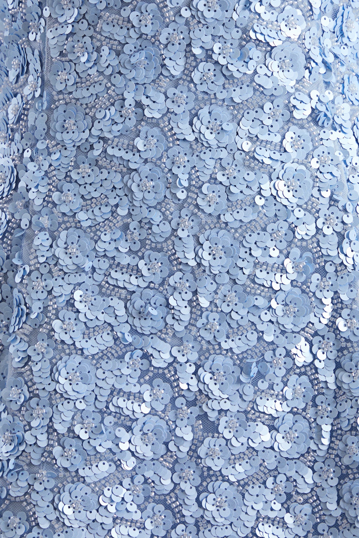 Bellina | Light Blue Embellished Bandeau-Neck Mini Dress