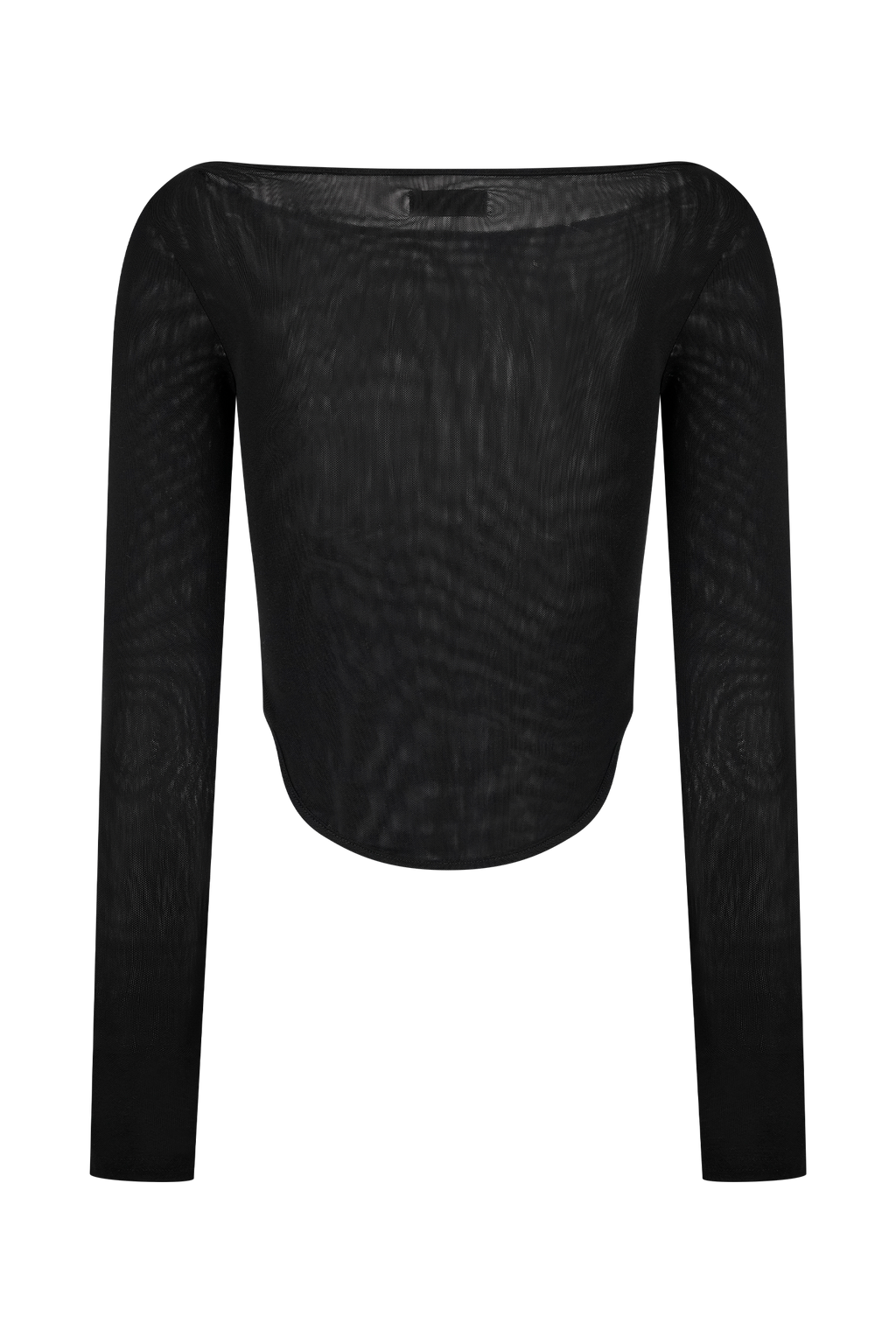 Colette Boat Neck Mesh Top - Black