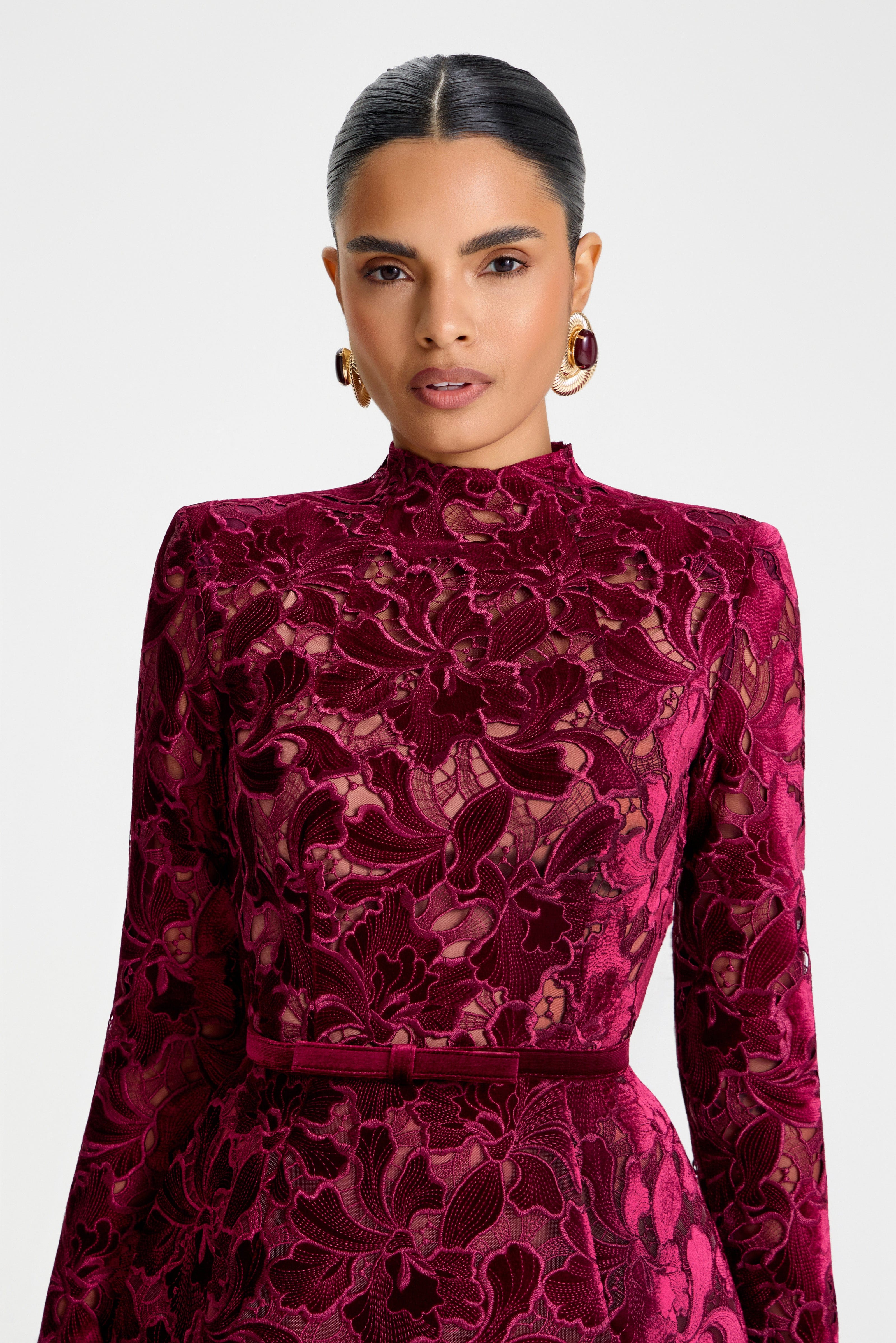 Lydia Burgundy Dress