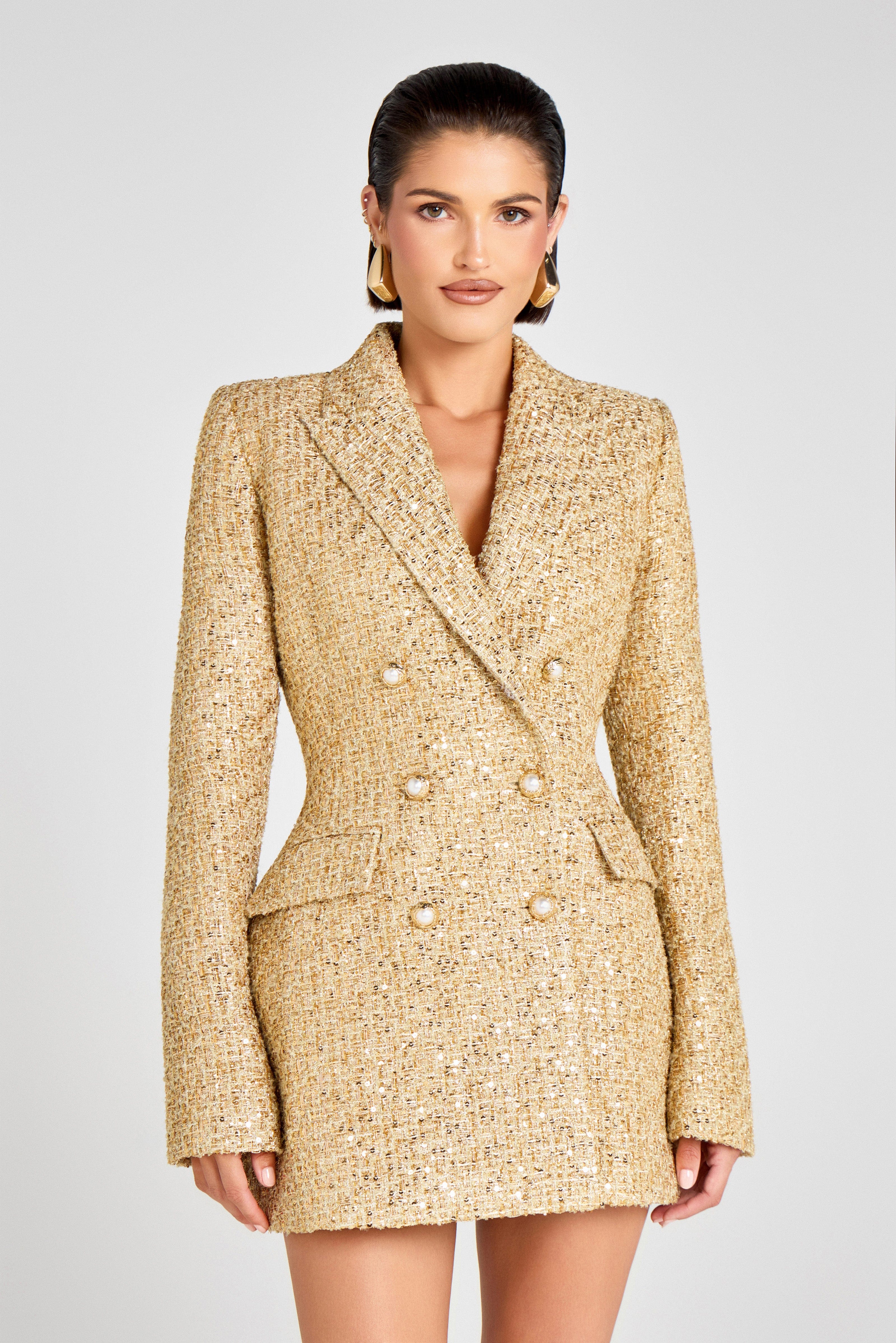 Monica Gold Blazer Dress