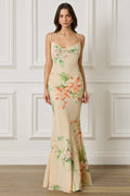 AMALIE Cowl Neck Maxi Dress in Oversized Floral Print