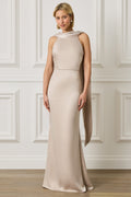 LIORA Scarf Detail Maxi Dress In Champagne